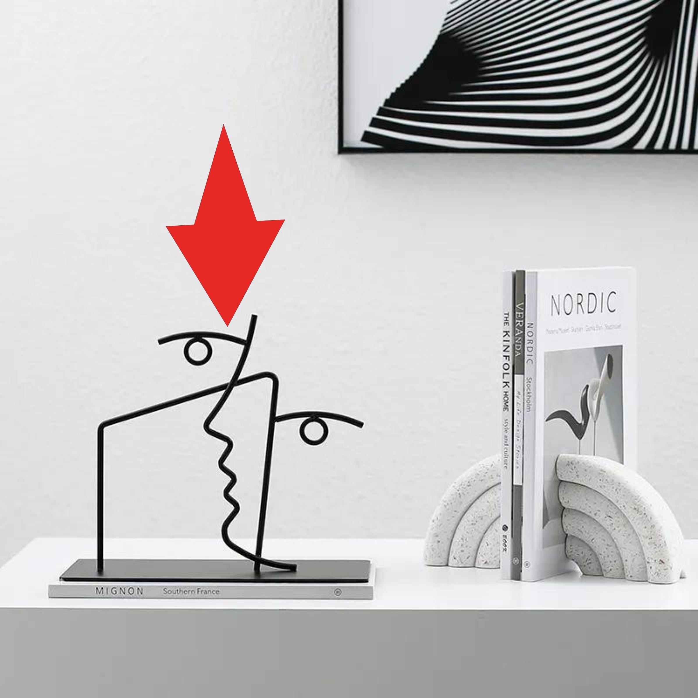 Black Metal Linear Sculpture Fc-W2117C -  Home Decor Figurines - ebarza Furniture UAE | Shop Modern Furniture in Abu Dhabi & Dubai - مفروشات ايبازرا في الامارات | تسوق اثاث عصري وديكورات مميزة في دبي وابوظبي