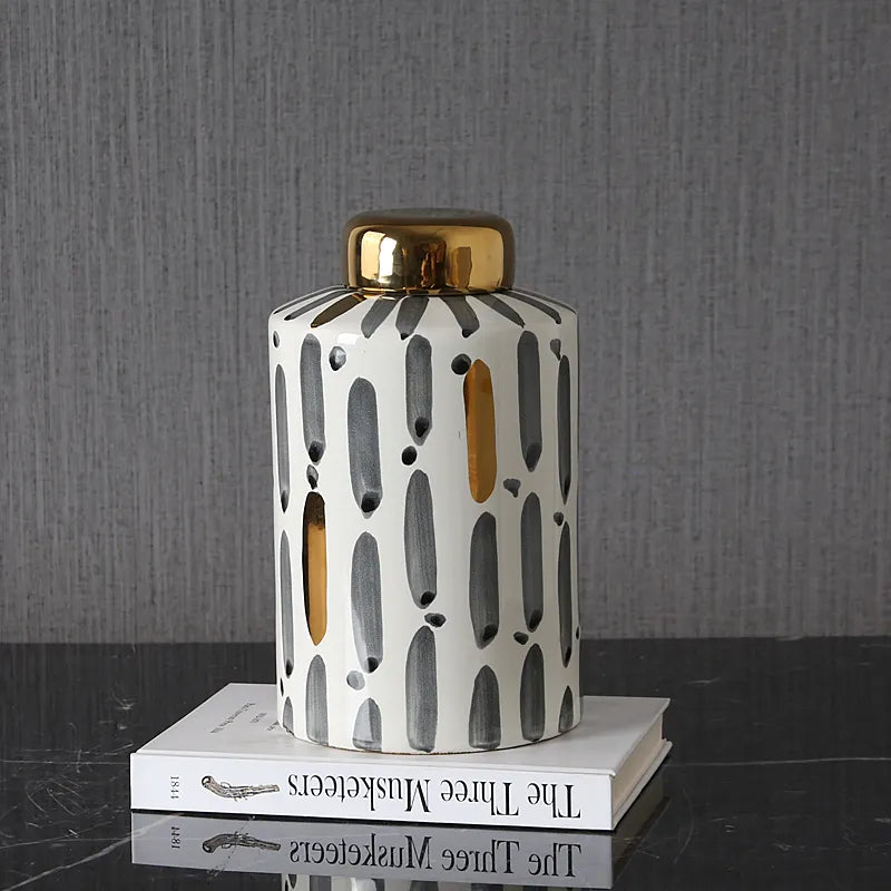 Black Stripe Bottle-B Vase Fa-D1980B -  Vases - ebarza Furniture UAE | Shop Modern Furniture in Abu Dhabi & Dubai - مفروشات ايبازرا في الامارات | تسوق اثاث عصري وديكورات مميزة في دبي وابوظبي