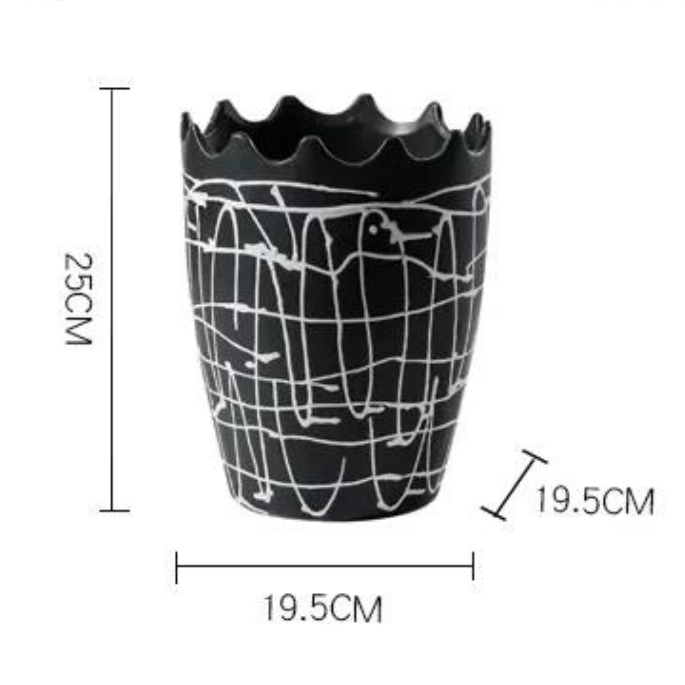 Black & White Ceramic Vase Fa-D22094 -  Vases - ebarza Furniture UAE | Shop Modern Furniture in Abu Dhabi & Dubai - مفروشات ايبازرا في الامارات | تسوق اثاث عصري وديكورات مميزة في دبي وابوظبي