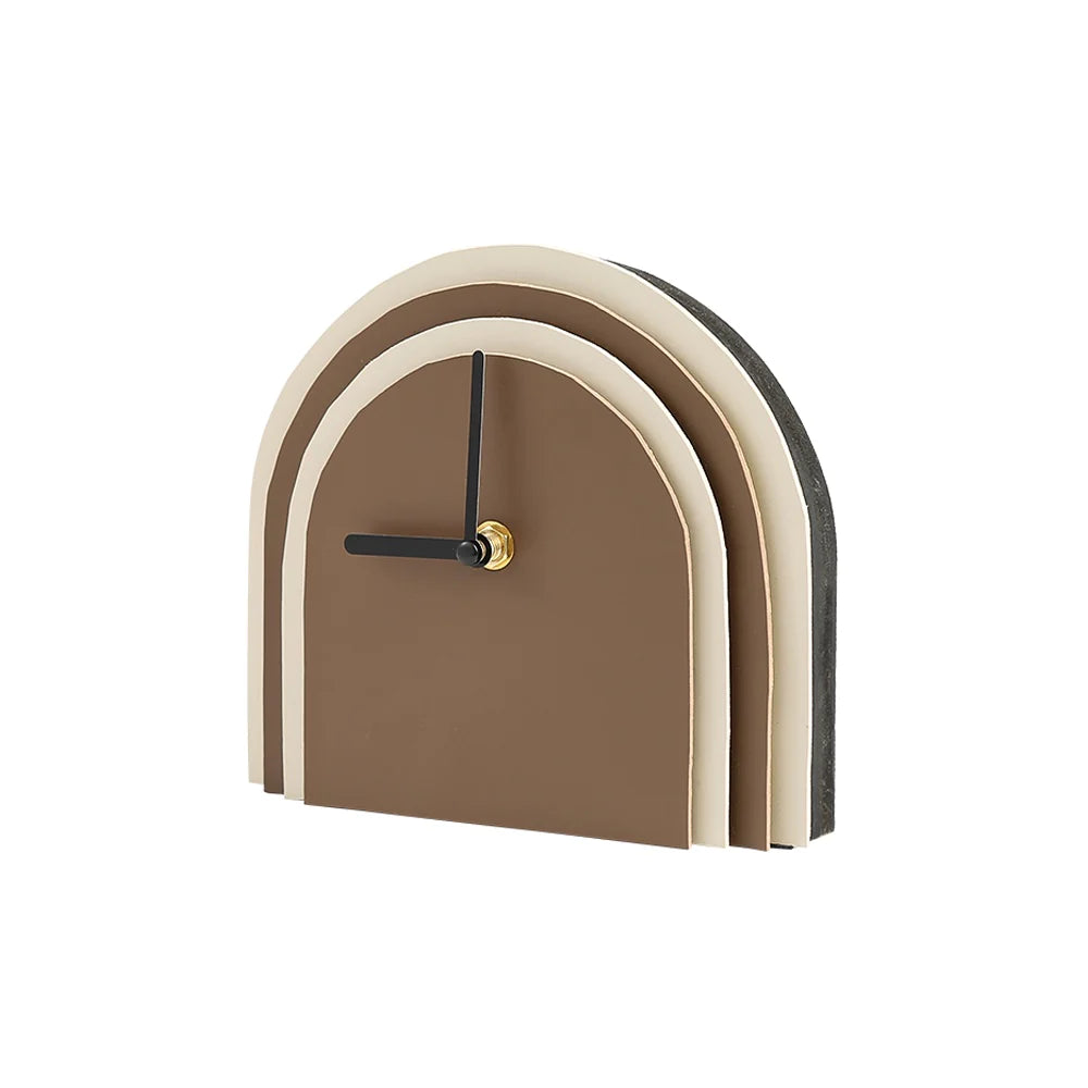 Brown Leather Clock FB-PG2208B -  Clocks - ebarza Furniture UAE | Shop Modern Furniture in Abu Dhabi & Dubai - مفروشات ايبازرا في الامارات | تسوق اثاث عصري وديكورات مميزة في دبي وابوظبي