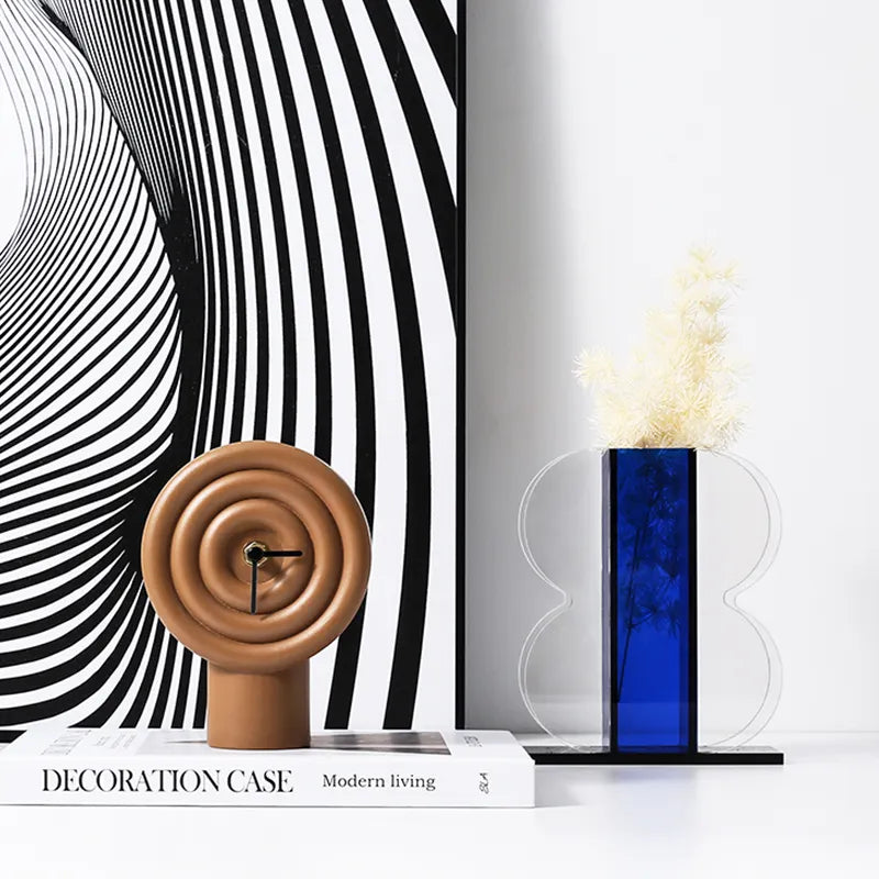 Brown Resin Table Clock Fc-Sz2177B -  Clocks - ebarza Furniture UAE | Shop Modern Furniture in Abu Dhabi & Dubai - مفروشات ايبازرا في الامارات | تسوق اثاث عصري وديكورات مميزة في دبي وابوظبي