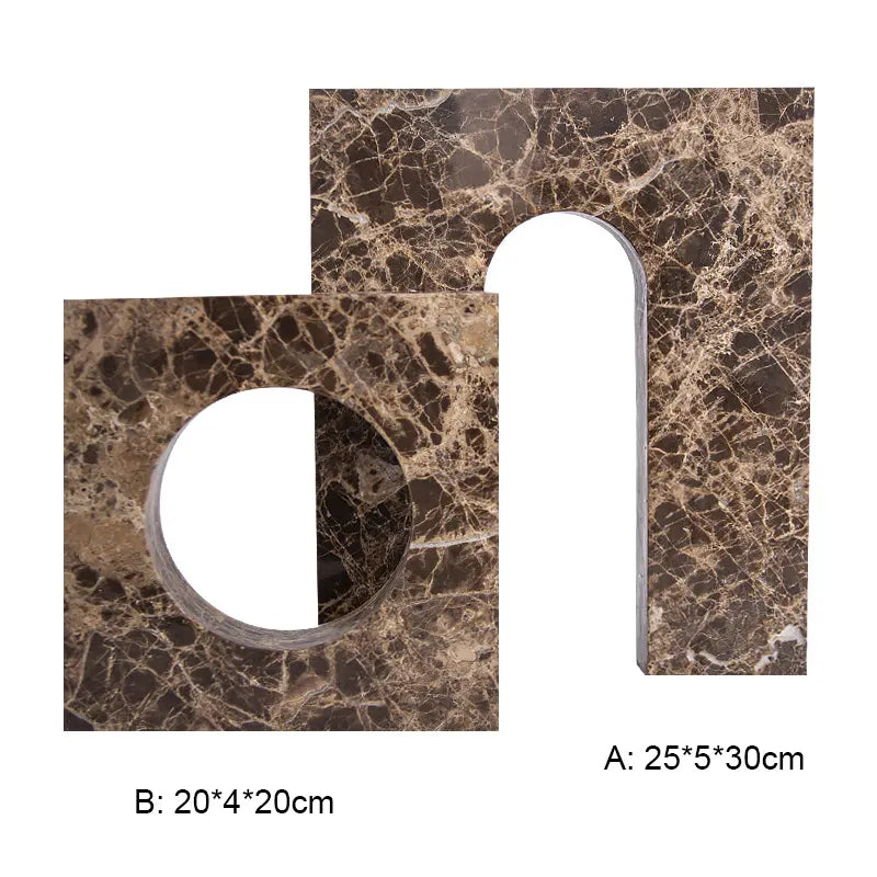 Brown Squre & Round Shape Vase-A Fb-T2026A -  Home Decor Figurines - ebarza Furniture UAE | Shop Modern Furniture in Abu Dhabi & Dubai - مفروشات ايبازرا في الامارات | تسوق اثاث عصري وديكورات مميزة في دبي وابوظبي