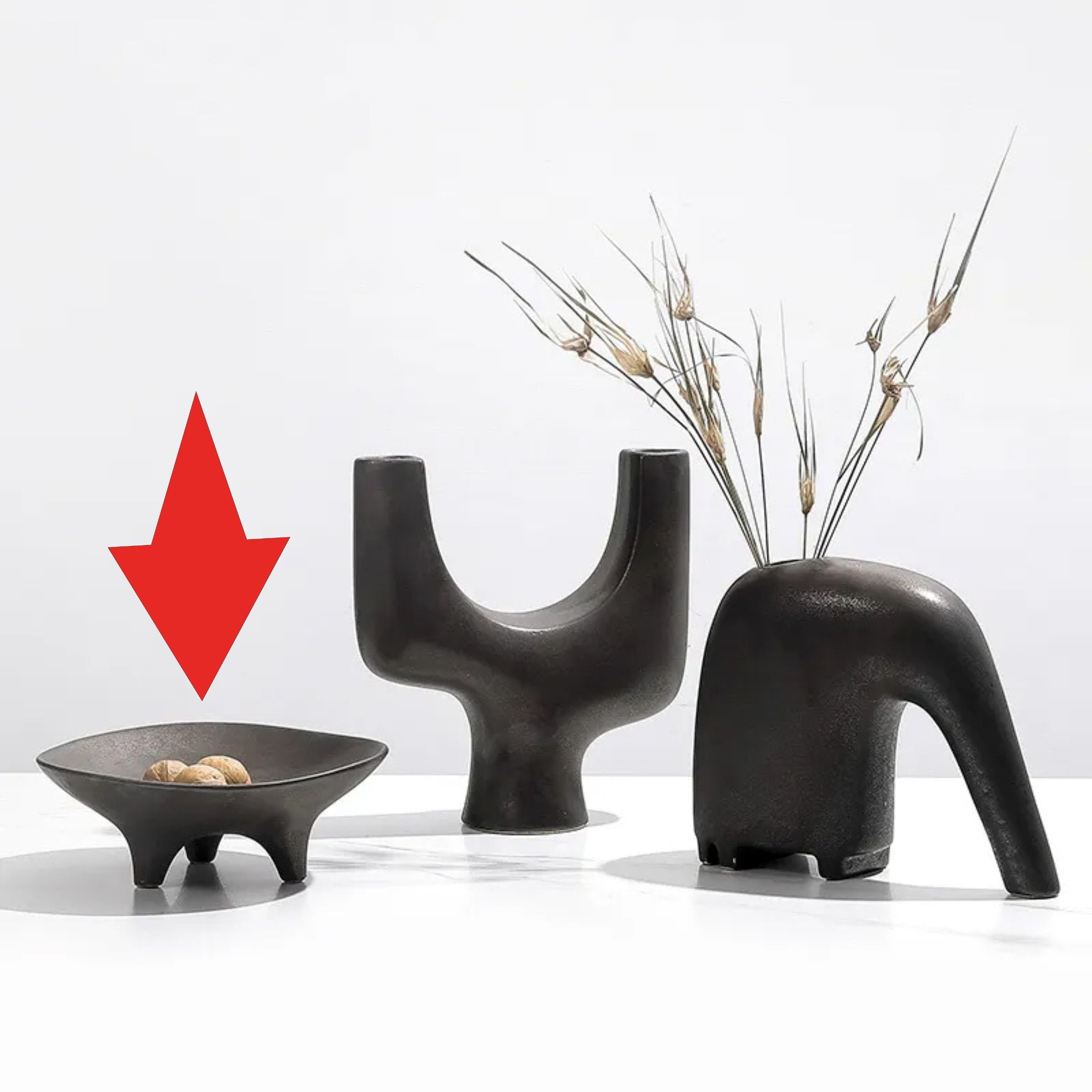 Ceramic Bowl With Feet Fd-D22044 -  Bowls - ebarza Furniture UAE | Shop Modern Furniture in Abu Dhabi & Dubai - مفروشات ايبازرا في الامارات | تسوق اثاث عصري وديكورات مميزة في دبي وابوظبي