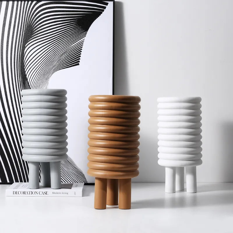 Circle Vase Grey Fc-Sz2174C -  Vases - ebarza Furniture UAE | Shop Modern Furniture in Abu Dhabi & Dubai - مفروشات ايبازرا في الامارات | تسوق اثاث عصري وديكورات مميزة في دبي وابوظبي