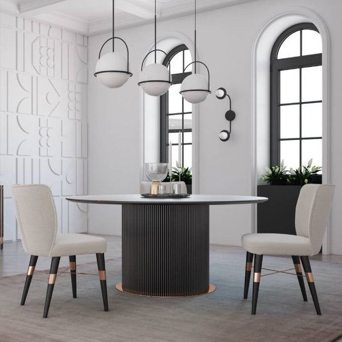 Dali Round Dining Table Dali-D160 -  Dining Tables - ebarza Furniture UAE | Shop Modern Furniture in Abu Dhabi & Dubai - مفروشات ايبازرا في الامارات | تسوق اثاث عصري وديكورات مميزة في دبي وابوظبي
