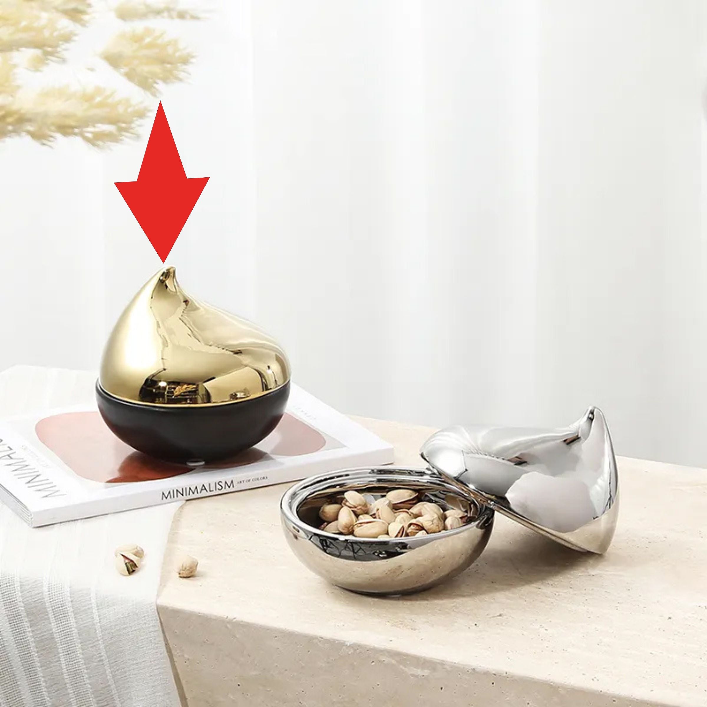 Gold Bird Decoration Jar-B Fa-D21074B -  Vases - ebarza Furniture UAE | Shop Modern Furniture in Abu Dhabi & Dubai - مفروشات ايبازرا في الامارات | تسوق اثاث عصري وديكورات مميزة في دبي وابوظبي