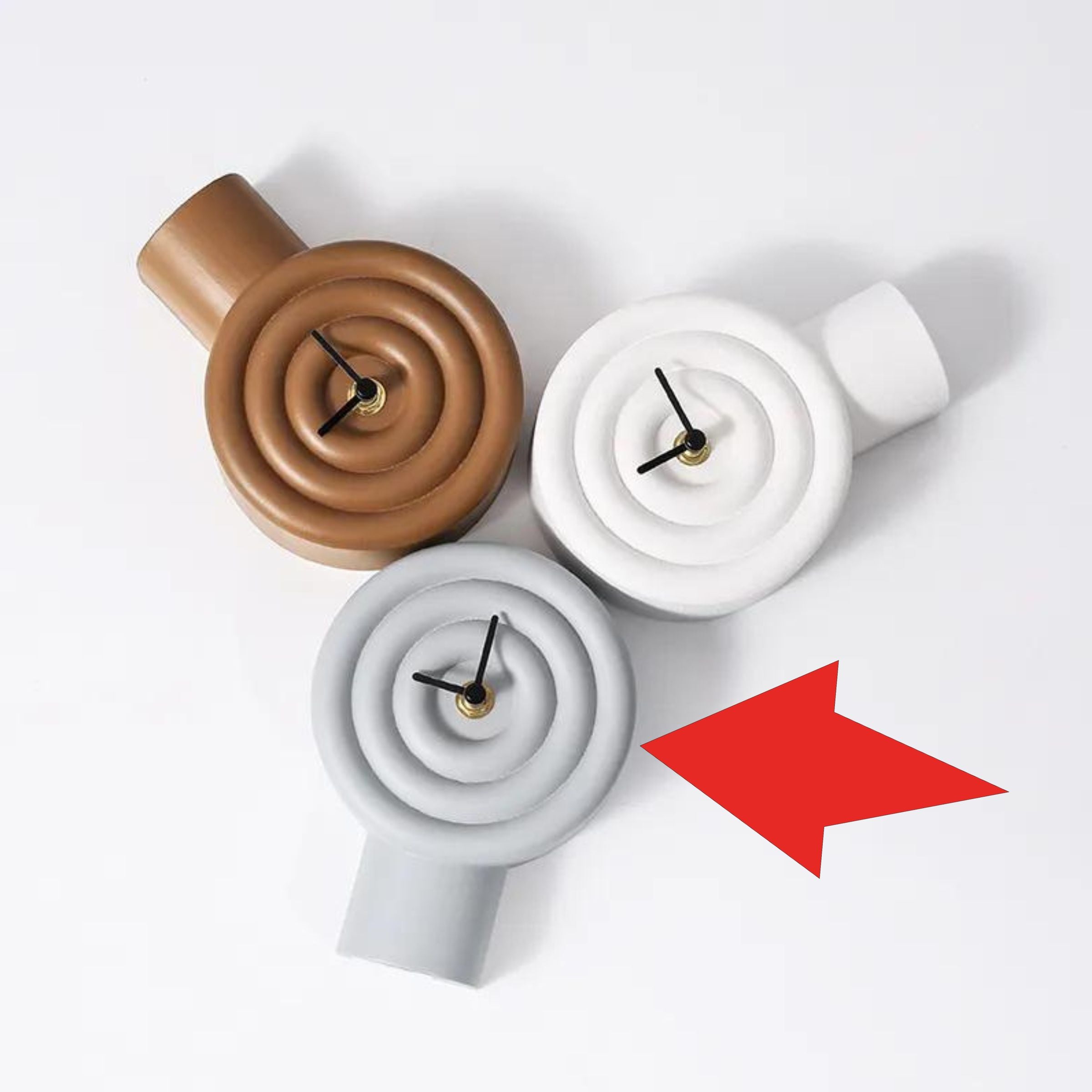 Grey Resin Table Clock Fc-Sz2177C -  Clocks - ebarza Furniture UAE | Shop Modern Furniture in Abu Dhabi & Dubai - مفروشات ايبازرا في الامارات | تسوق اثاث عصري وديكورات مميزة في دبي وابوظبي