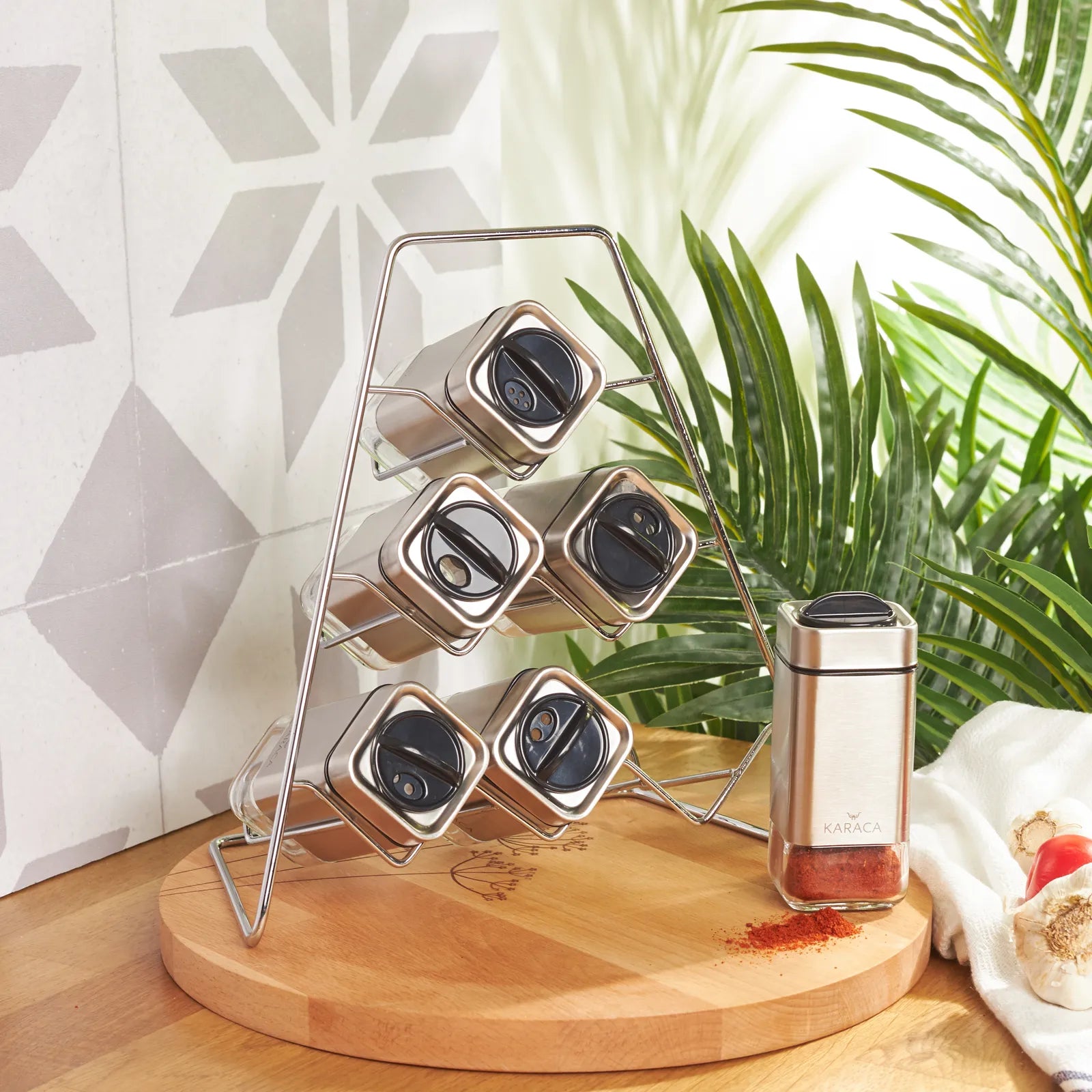 Karaca Avangart 7 Piece Triangle Spice Set 153.03.06.5947 -  Spice Sets - ebarza Furniture UAE | Shop Modern Furniture in Abu Dhabi & Dubai - مفروشات ايبازرا في الامارات | تسوق اثاث عصري وديكورات مميزة في دبي وابوظبي
