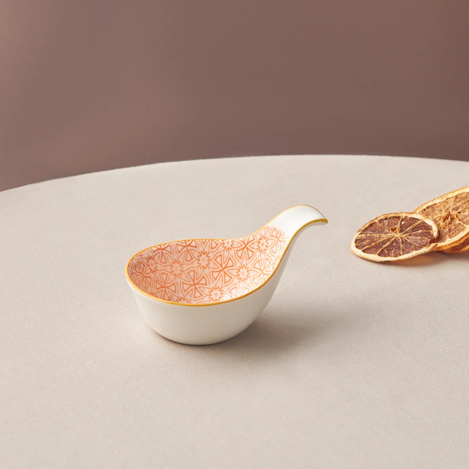 Karaca Floral Orange Drop Cookie / Sauce Bowl 10 cm 153.03.08.2997 -  Bowls - ebarza Furniture UAE | Shop Modern Furniture in Abu Dhabi & Dubai - مفروشات ايبازرا في الامارات | تسوق اثاث عصري وديكورات مميزة في دبي وابوظبي