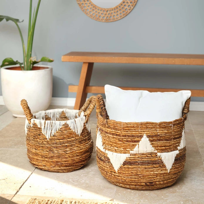 Karaca Home Bali Tria Basket 40 Cm 300.21.02.0123 -  Baskets - ebarza Furniture UAE | Shop Modern Furniture in Abu Dhabi & Dubai - مفروشات ايبازرا في الامارات | تسوق اثاث عصري وديكورات مميزة في دبي وابوظبي