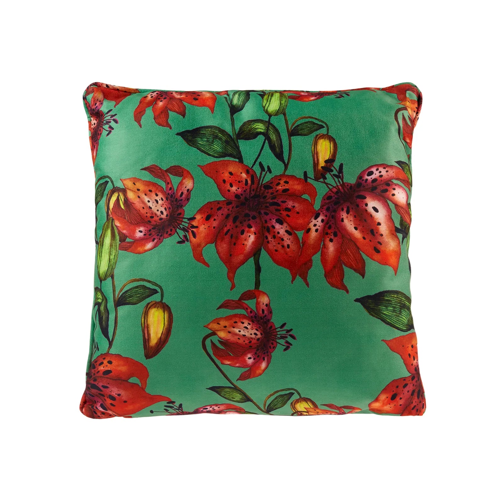 Karaca Home Floral Green Decorative Pillow 45X45Cm 300.21.02.0235 -  Cushions - ebarza Furniture UAE | Shop Modern Furniture in Abu Dhabi & Dubai - مفروشات ايبازرا في الامارات | تسوق اثاث عصري وديكورات مميزة في دبي وابوظبي