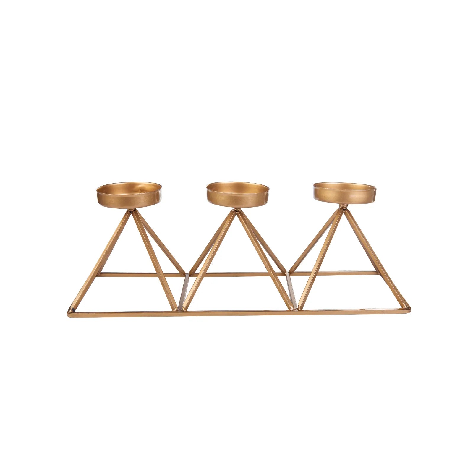 Karaca Home Geometry 3 Piece Candle Holder Gold 36X13Cm 300.21.02.010 -  Candle Holders - ebarza Furniture UAE | Shop Modern Furniture in Abu Dhabi & Dubai - مفروشات ايبازرا في الامارات | تسوق اثاث عصري وديكورات مميزة في دبي وابوظبي