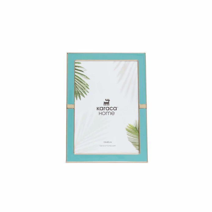 Karaca Home Jovana Photo Frame Blue/Gold 13x18 cm 300.22.02.0098 -  Photo Frames - ebarza Furniture UAE | Shop Modern Furniture in Abu Dhabi & Dubai - مفروشات ايبازرا في الامارات | تسوق اثاث عصري وديكورات مميزة في دبي وابوظبي
