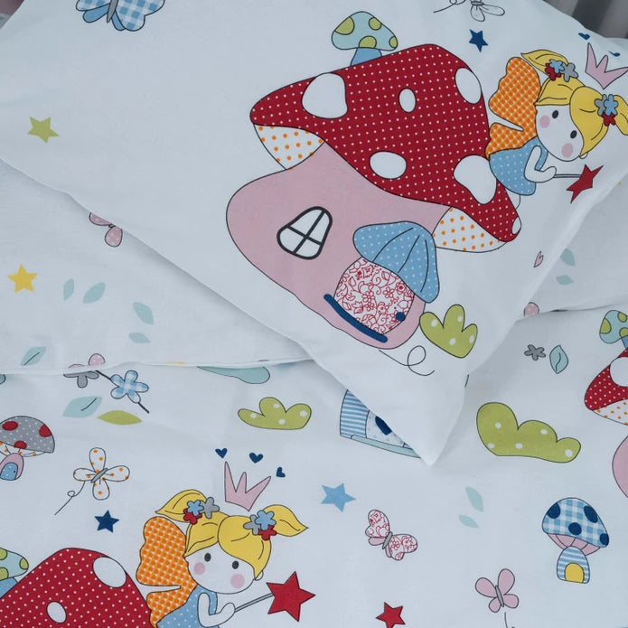 Karaca Home Mushrom 100% Cotton Baby Duvet Cover Set 200.20.01.0190 -  Bedding - ebarza Furniture UAE | Shop Modern Furniture in Abu Dhabi & Dubai - مفروشات ايبازرا في الامارات | تسوق اثاث عصري وديكورات مميزة في دبي وابوظبي