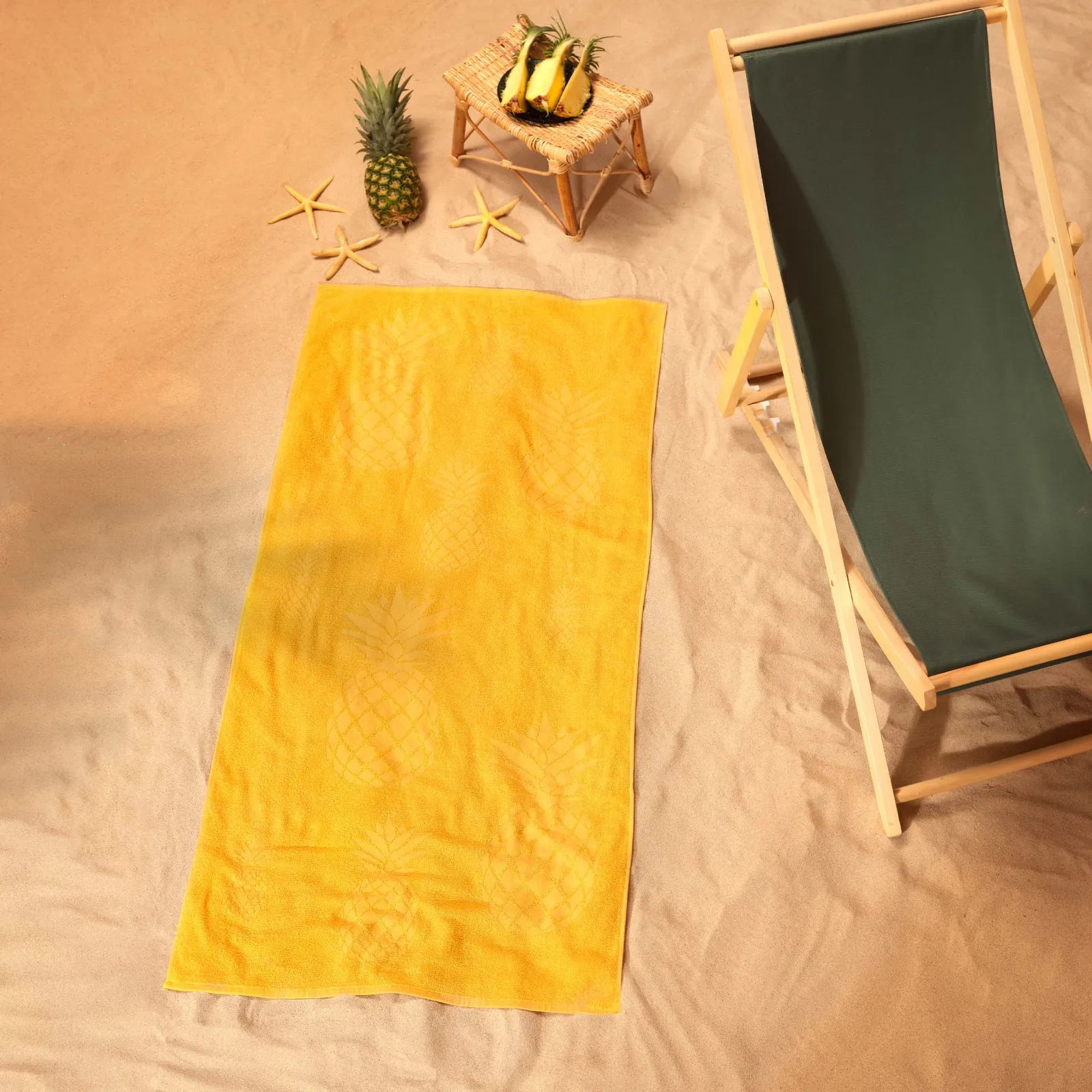 Karaca Home Sarah Anderson Pineapple Beach Towel Yellow 160.02.01.0696 -  Towels - ebarza Furniture UAE | Shop Modern Furniture in Abu Dhabi & Dubai - مفروشات ايبازرا في الامارات | تسوق اثاث عصري وديكورات مميزة في دبي وابوظبي