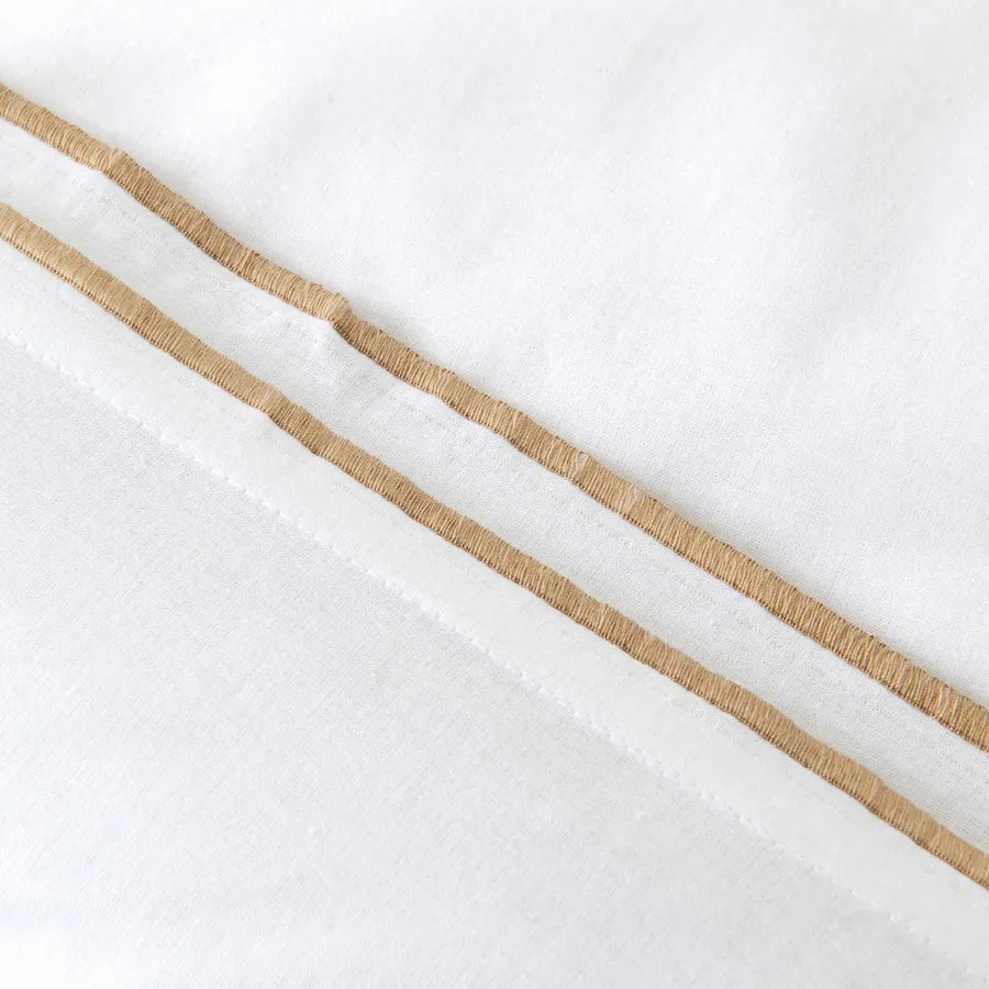 Karaca Home White Collection Victorie Beige Piccolo Percale Double Duvet Cover Set 200.20.01.0106 -  Bedding - ebarza Furniture UAE | Shop Modern Furniture in Abu Dhabi & Dubai - مفروشات ايبازرا في الامارات | تسوق اثاث عصري وديكورات مميزة في دبي وابوظبي