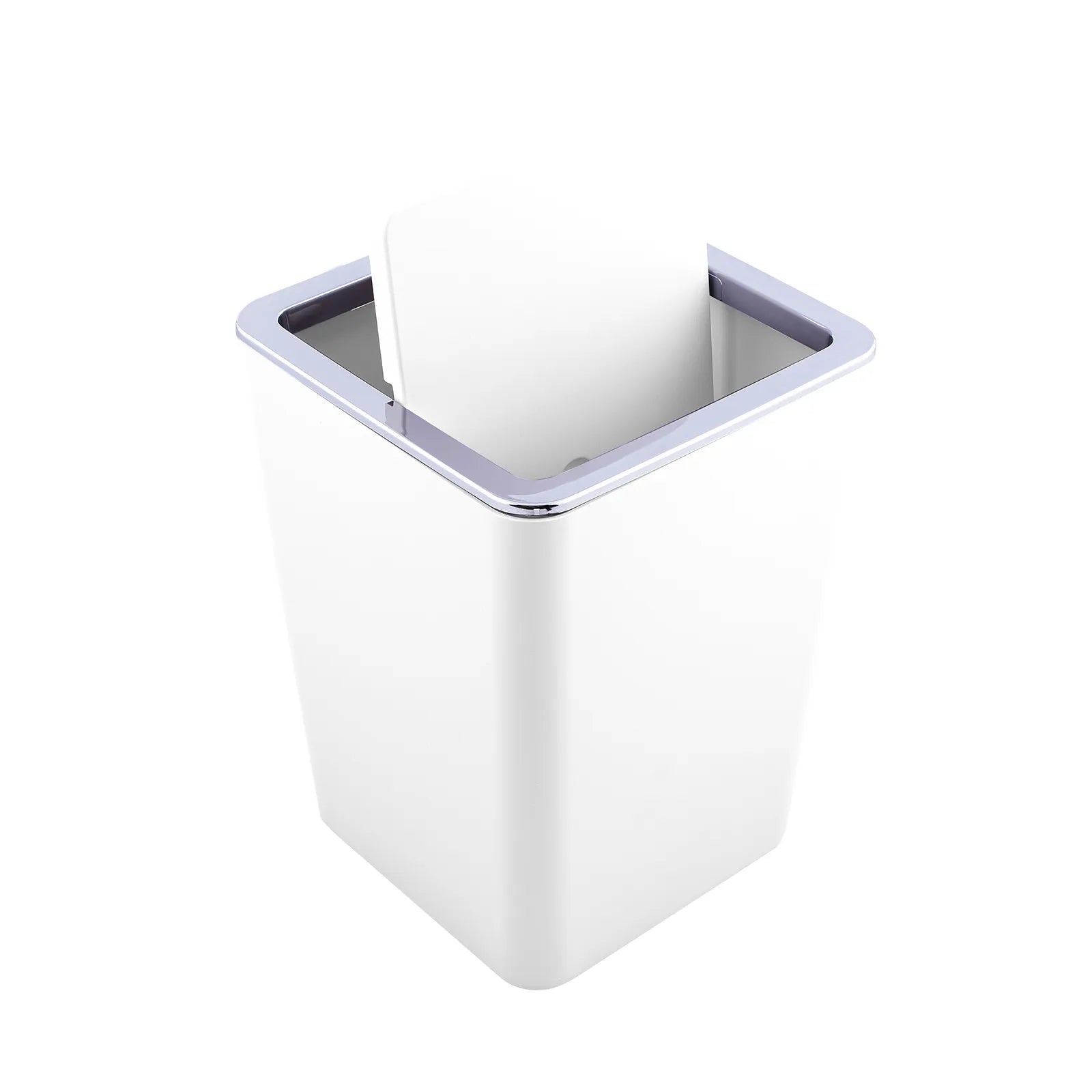 Karaca Home White/Silver 5 Piece Square Bathroom Set 300.21.02.0025 -  Bathroom Accessories - ebarza Furniture UAE | Shop Modern Furniture in Abu Dhabi & Dubai - مفروشات ايبازرا في الامارات | تسوق اثاث عصري وديكورات مميزة في دبي وابوظبي