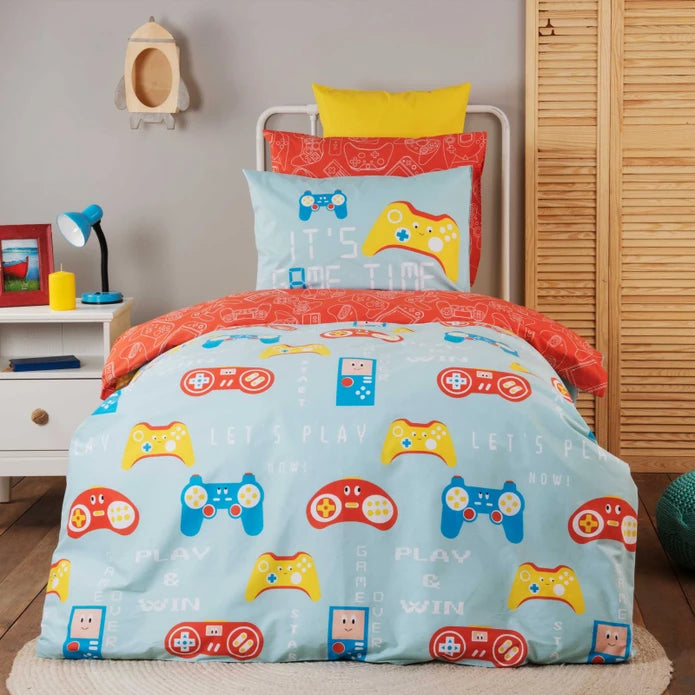 Karaca Home Young Gameboy Single 100% Cotton Duvet Cover Set 200.20.01.0134 -  Bedding - ebarza Furniture UAE | Shop Modern Furniture in Abu Dhabi & Dubai - مفروشات ايبازرا في الامارات | تسوق اثاث عصري وديكورات مميزة في دبي وابوظبي