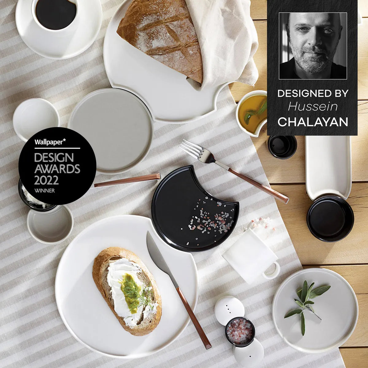 Karaca Hussein Chalayan Poly 28 Pieces 6 Person Porcelain Breakfast/Serving Set 153.03.06.1405 -  Breakfast Sets - ebarza Furniture UAE | Shop Modern Furniture in Abu Dhabi & Dubai - مفروشات ايبازرا في الامارات | تسوق اثاث عصري وديكورات مميزة في دبي وابوظبي