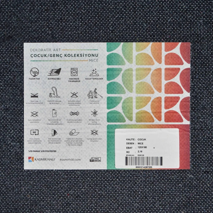 Karaca Kashmir Carpet Decorative Art Child/Teen Mice 80x150 cm 200.19.01.1483 -  Rugs - ebarza Furniture UAE | Shop Modern Furniture in Abu Dhabi & Dubai - مفروشات ايبازرا في الامارات | تسوق اثاث عصري وديكورات مميزة في دبي وابوظبي