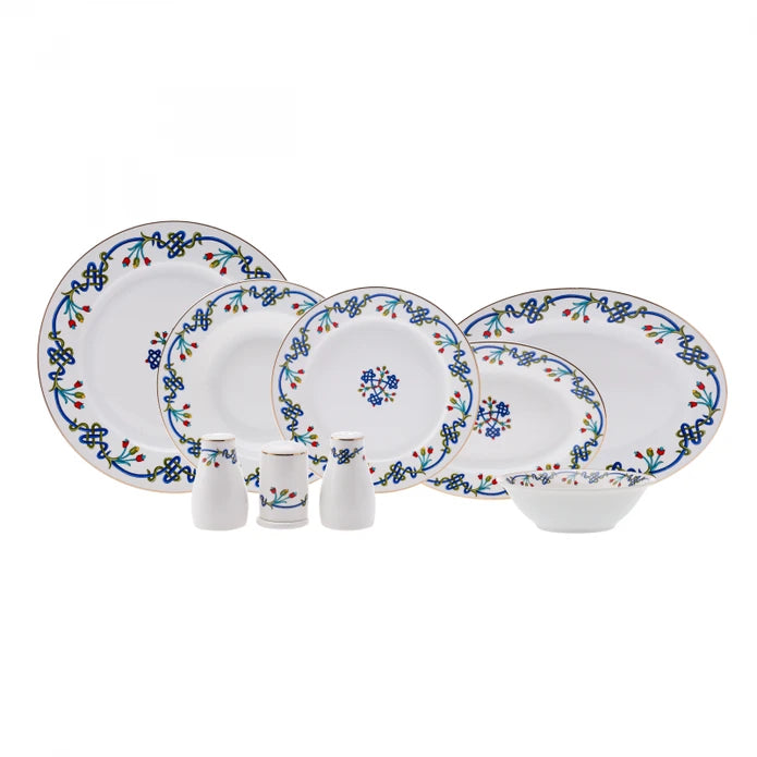 Karaca Knot Gold 56 Pieces Dinnerware Set For 12 Persons 153.03.08.1405 -  Dinnerware Sets - ebarza Furniture UAE | Shop Modern Furniture in Abu Dhabi & Dubai - مفروشات ايبازرا في الامارات | تسوق اثاث عصري وديكورات مميزة في دبي وابوظبي