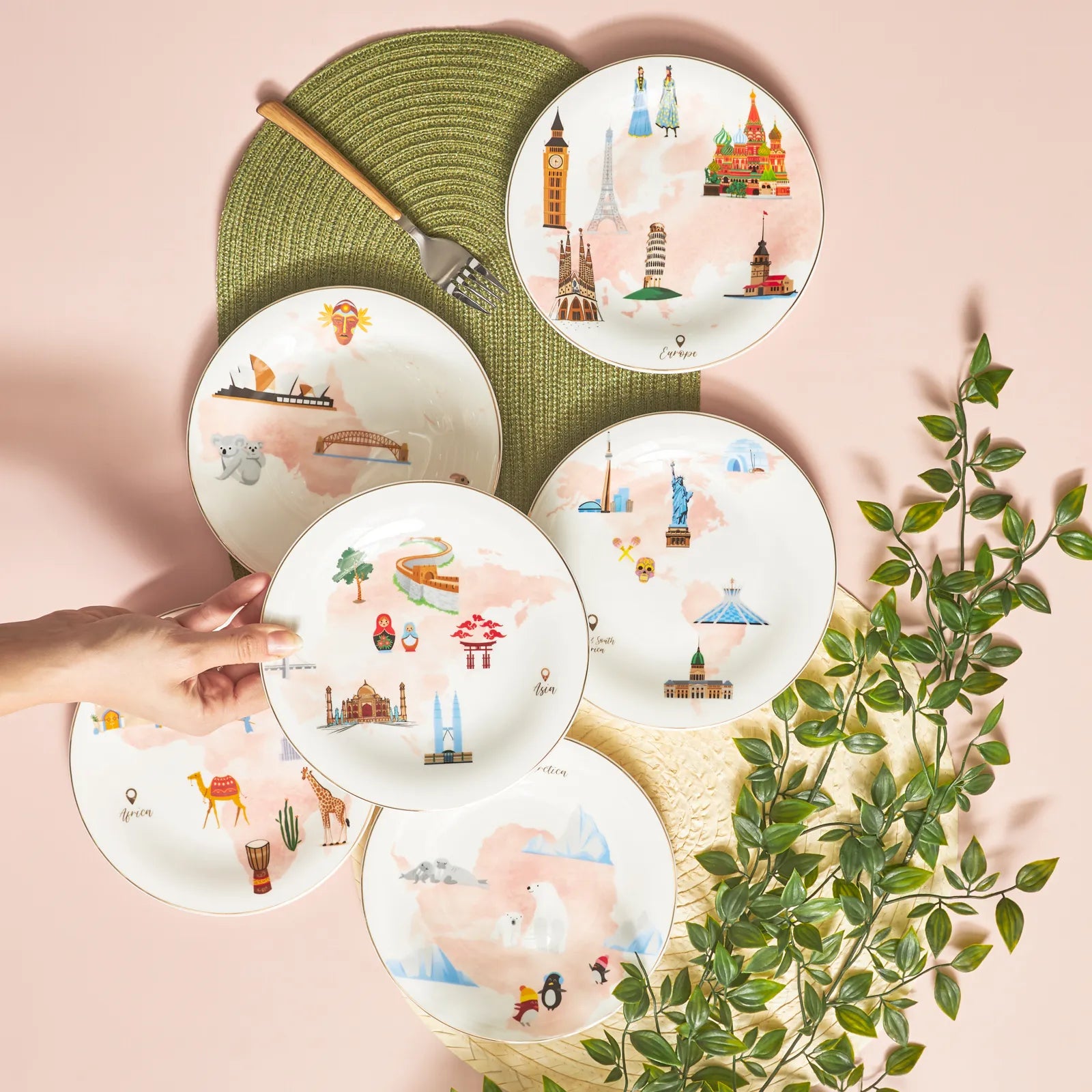 Karaca Map Fine Pearl 6 Piece Cake Set 153.03.06.6315 -  Cake Sets - ebarza Furniture UAE | Shop Modern Furniture in Abu Dhabi & Dubai - مفروشات ايبازرا في الامارات | تسوق اثاث عصري وديكورات مميزة في دبي وابوظبي