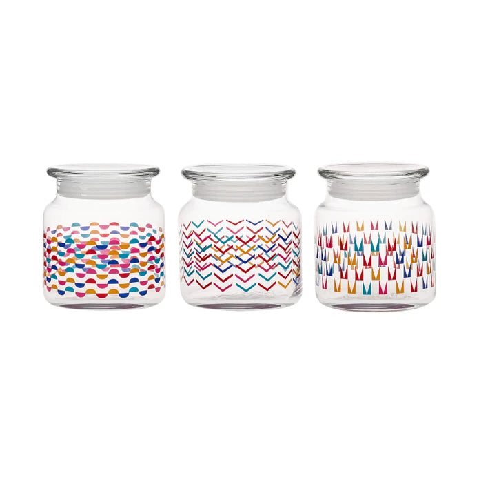 Karaca Playful 3 Piece Glass Storage Container 635 Ml 153.03.06.9371 -  Spice Sets - ebarza Furniture UAE | Shop Modern Furniture in Abu Dhabi & Dubai - مفروشات ايبازرا في الامارات | تسوق اثاث عصري وديكورات مميزة في دبي وابوظبي
