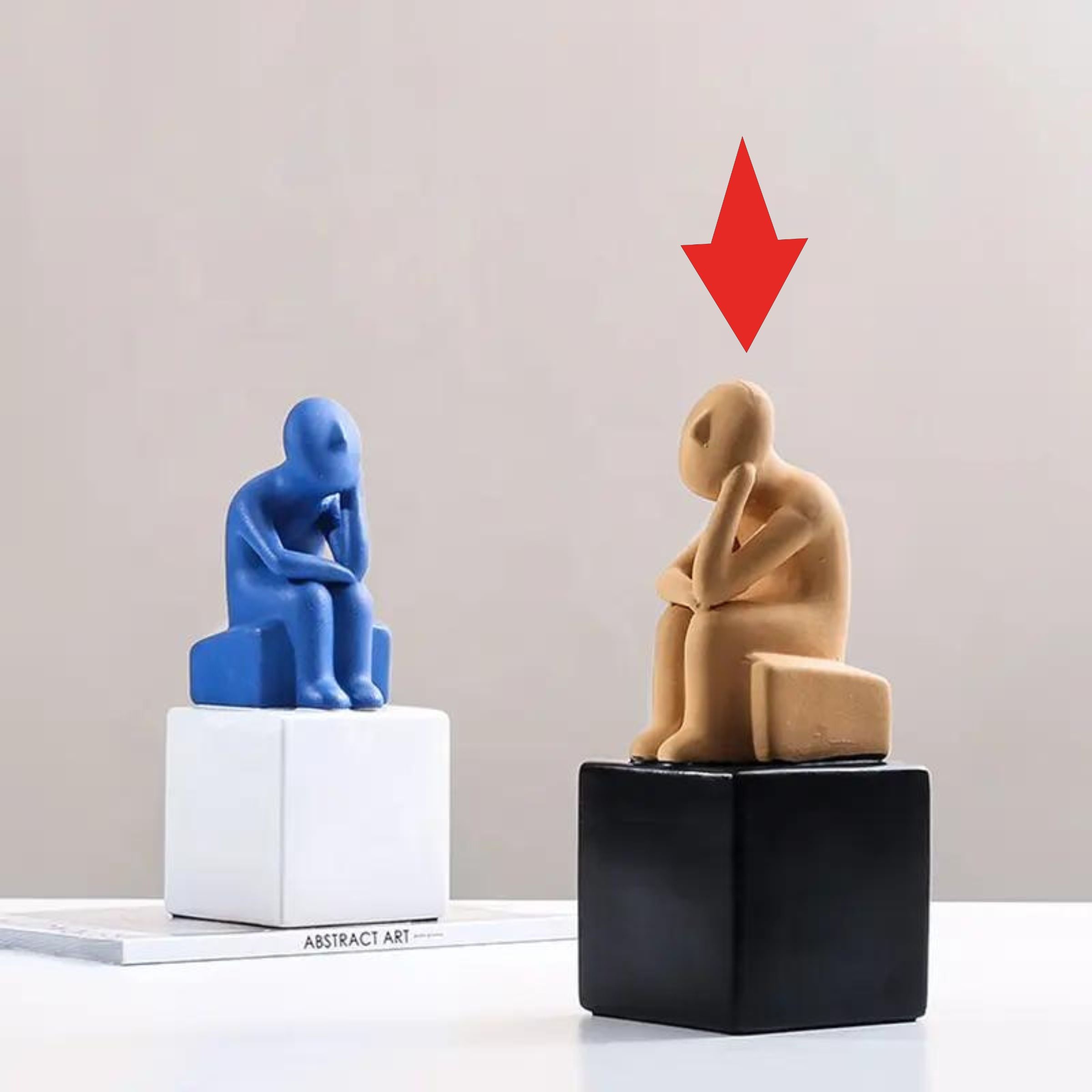 Thinking Man - Yellow  Fd-D22015 -  Home Decor Figurines - ebarza Furniture UAE | Shop Modern Furniture in Abu Dhabi & Dubai - مفروشات ايبازرا في الامارات | تسوق اثاث عصري وديكورات مميزة في دبي وابوظبي