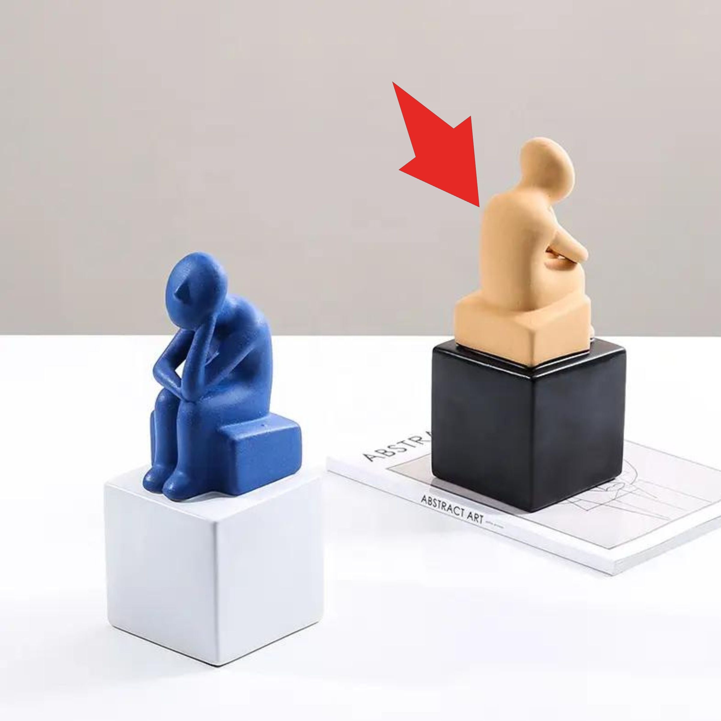 Thinking Man - Yellow  Fd-D22015 -  Home Decor Figurines - ebarza Furniture UAE | Shop Modern Furniture in Abu Dhabi & Dubai - مفروشات ايبازرا في الامارات | تسوق اثاث عصري وديكورات مميزة في دبي وابوظبي