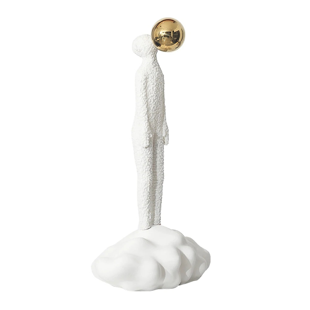 White & Gold Resin Figurative Sculpture - Large Fc-Sz2181A -  Home Decor Figurines - ebarza Furniture UAE | Shop Modern Furniture in Abu Dhabi & Dubai - مفروشات ايبازرا في الامارات | تسوق اثاث عصري وديكورات مميزة في دبي وابوظبي