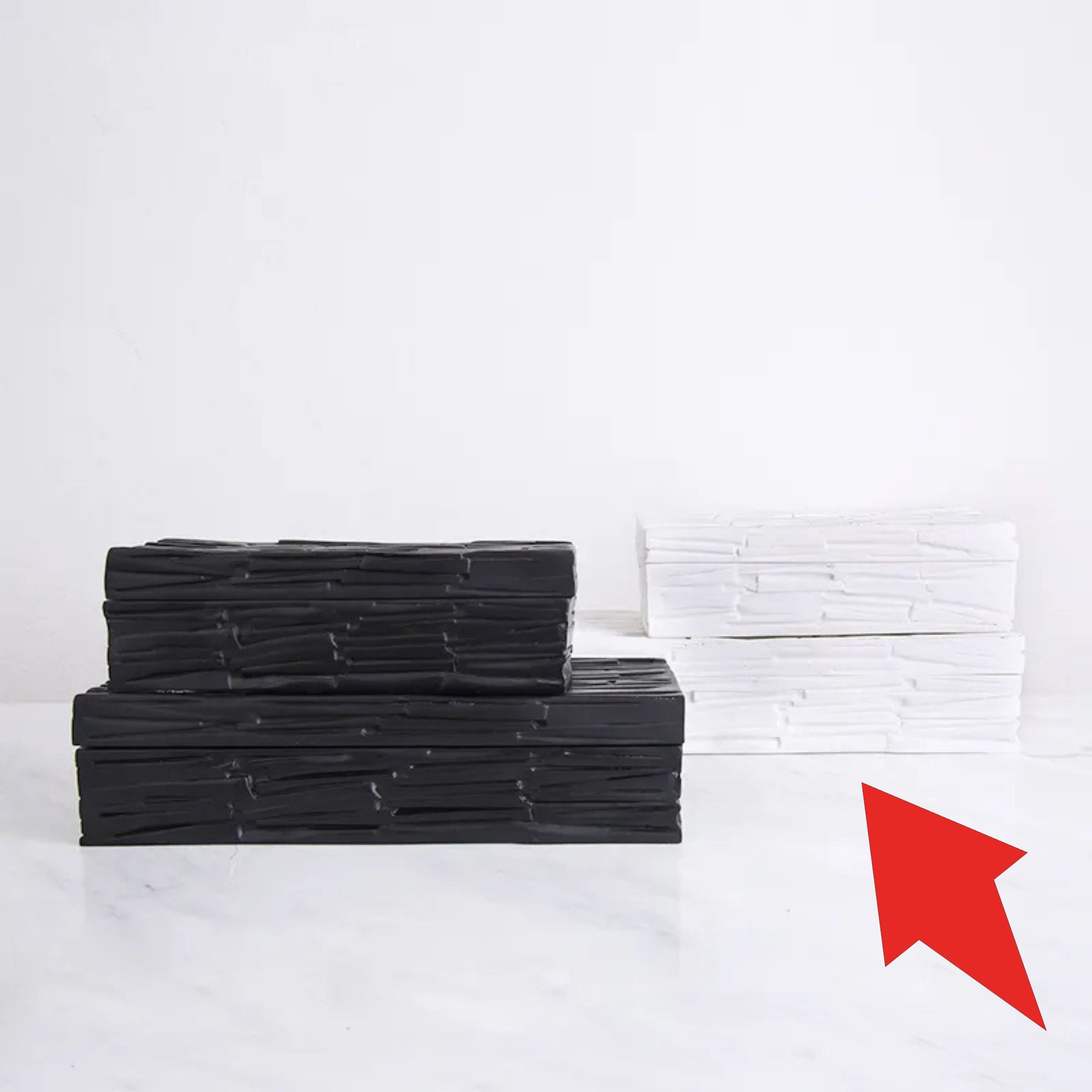 White Resin Decorative Box-A Fc-Sz2022A -  Decorative Boxes - ebarza Furniture UAE | Shop Modern Furniture in Abu Dhabi & Dubai - مفروشات ايبازرا في الامارات | تسوق اثاث عصري وديكورات مميزة في دبي وابوظبي