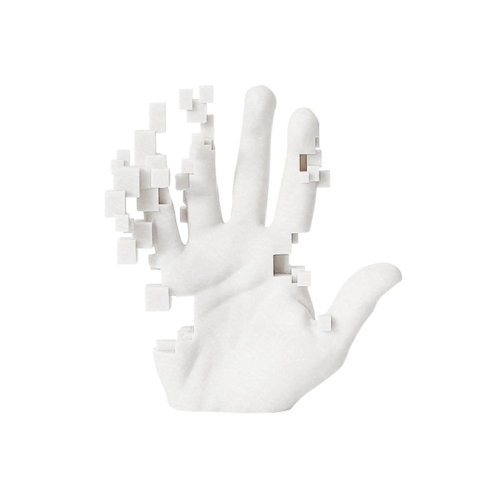 White Resin Hand Sculpture - Large Fc-Sz21117A -  Home Decor Figurines - ebarza Furniture UAE | Shop Modern Furniture in Abu Dhabi & Dubai - مفروشات ايبازرا في الامارات | تسوق اثاث عصري وديكورات مميزة في دبي وابوظبي