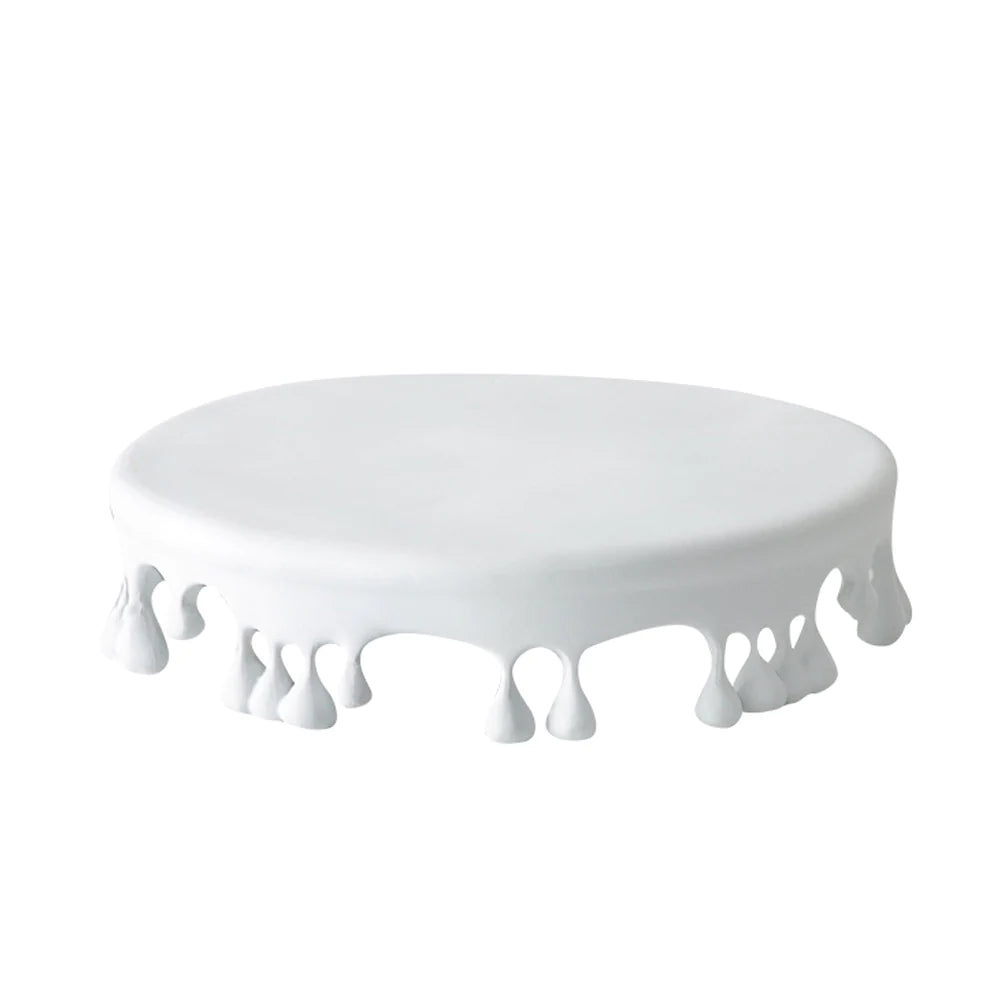 White Resin Pedestal Tray Fc-Sz2162B -  Trays - ebarza Furniture UAE | Shop Modern Furniture in Abu Dhabi & Dubai - مفروشات ايبازرا في الامارات | تسوق اثاث عصري وديكورات مميزة في دبي وابوظبي