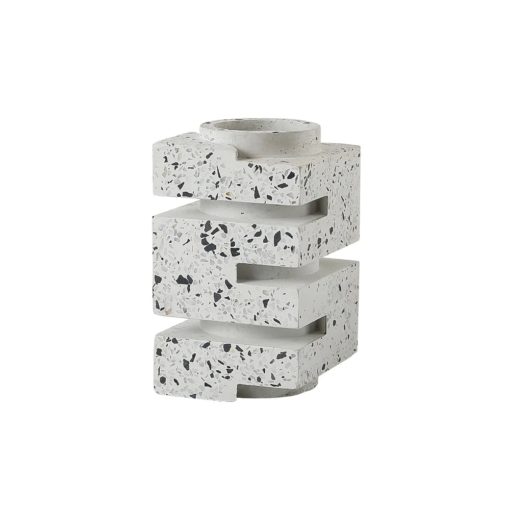 White Terrazzo Trough Vase Fb-T2215A -  Vases - ebarza Furniture UAE | Shop Modern Furniture in Abu Dhabi & Dubai - مفروشات ايبازرا في الامارات | تسوق اثاث عصري وديكورات مميزة في دبي وابوظبي